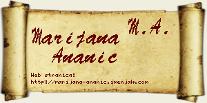 Marijana Ananić vizit kartica